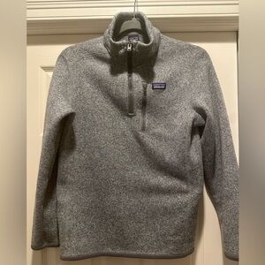 Patagonia Better Sweater Gray 1/4 zip kids size XL  (14) – Excellent Condition